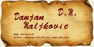 Damjan Maljković vizit kartica